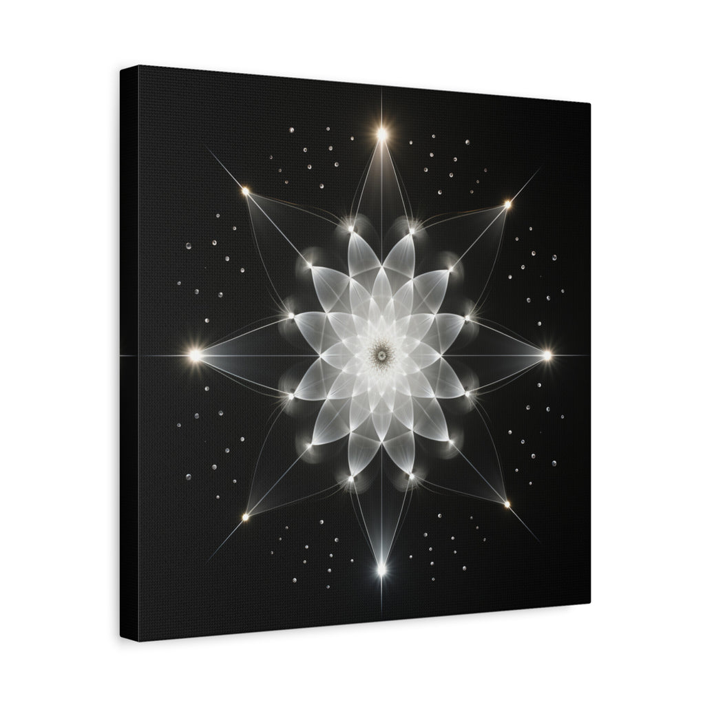 Constellation in Bloom — Monochrome Sacred Geometry Wall Art