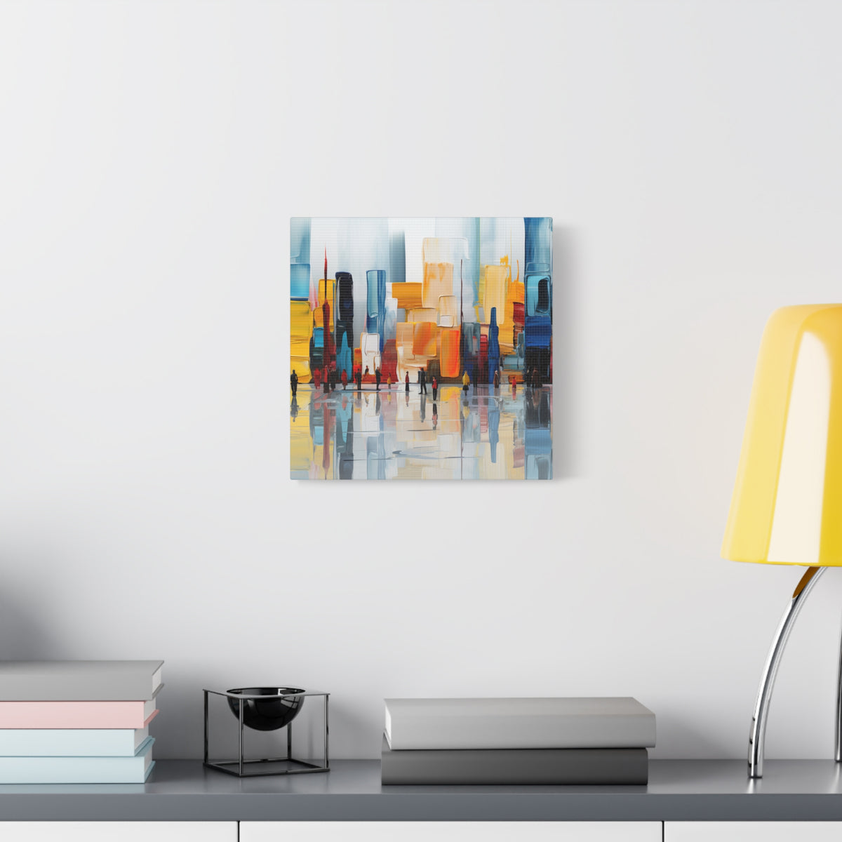 City in Reflection – Abstract Urban Skyline Canvas Print