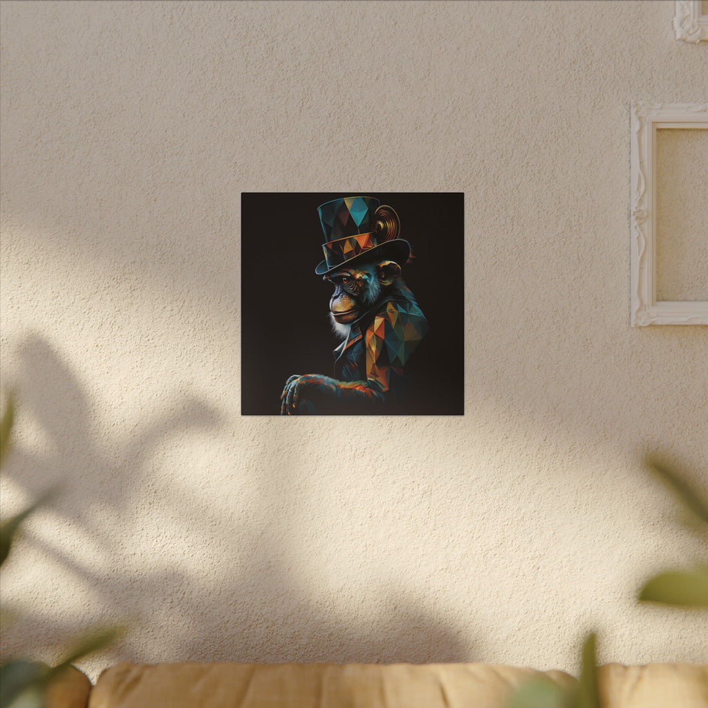 The Unusual Gentleman – Geometric Chimp Portrait Canvas Print