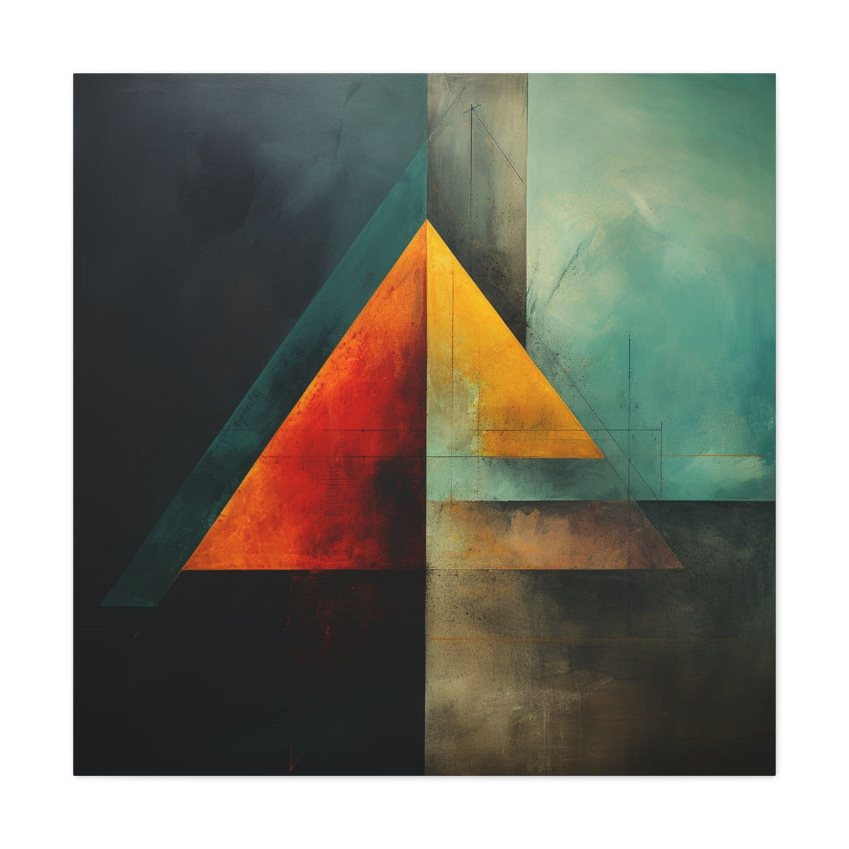 Point of Convergence — Modern Geometric Abstract Wall Art