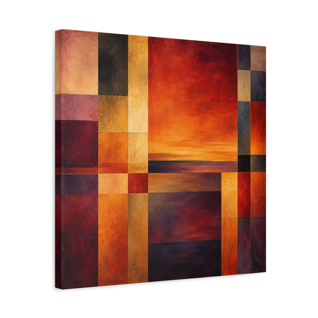 Afterglow Structure — Geometric Sunset Abstract Fine Art Print