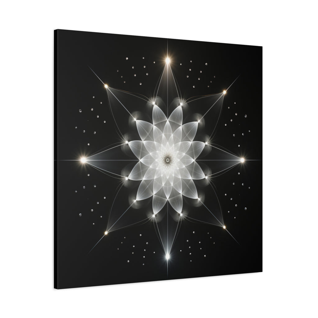 Constellation in Bloom — Monochrome Sacred Geometry Wall Art