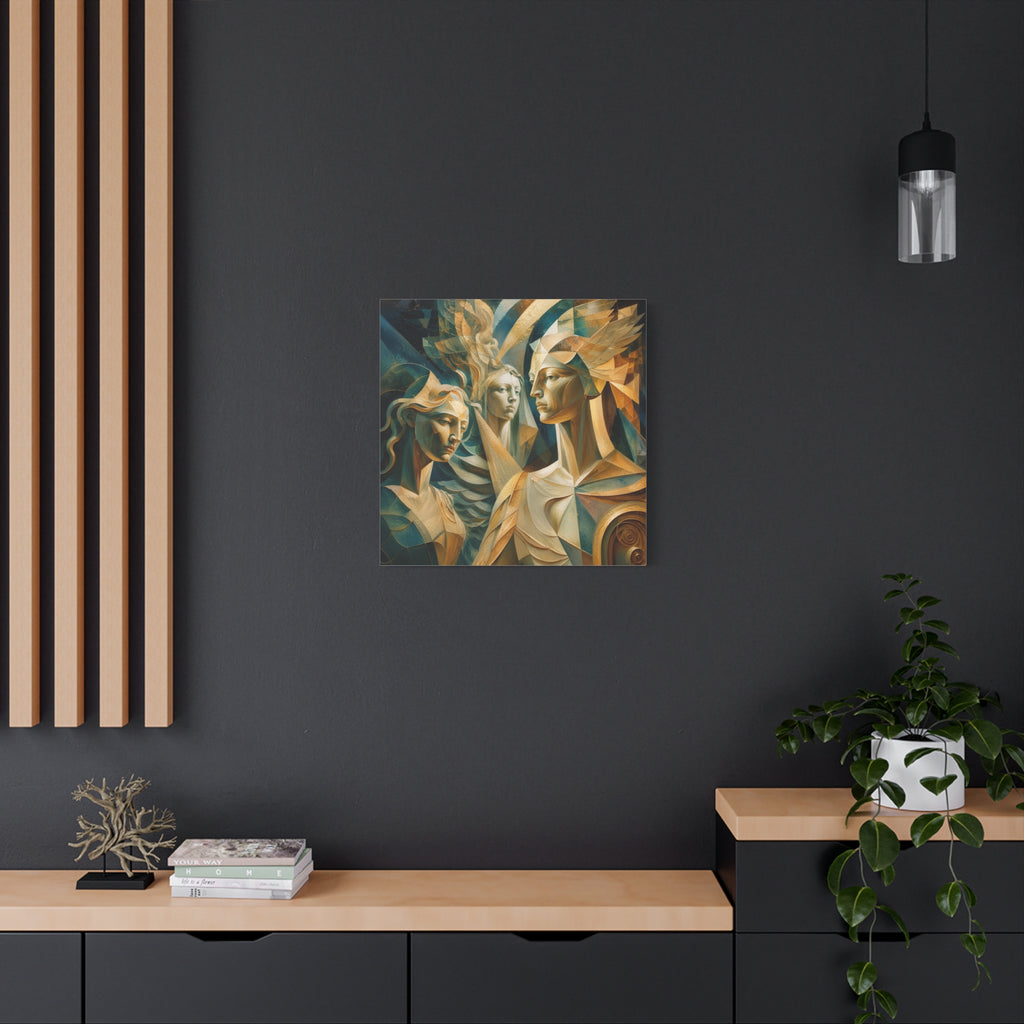 Chorus of Grace — Celestial Cubist Portrait Fine Art Print