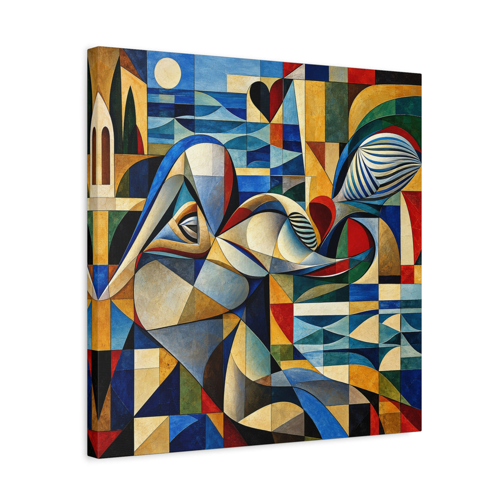 Moon Over Form — Cubist Coastal Abstract Fine Art Print