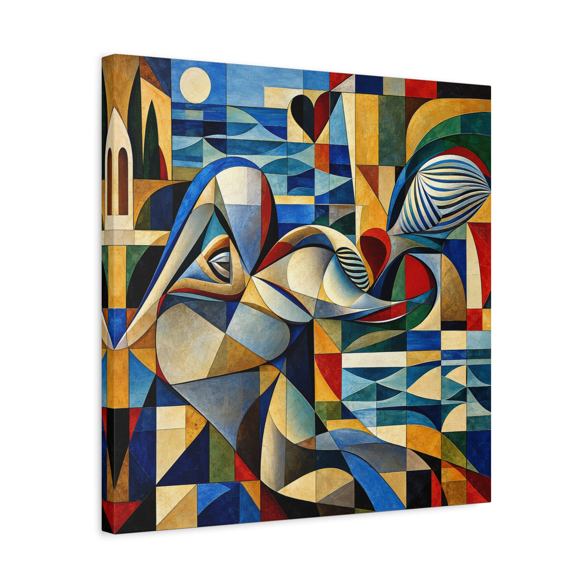 Moon Over Form — Cubist Coastal Abstract Fine Art Print