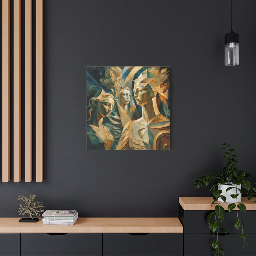 Chorus of Grace — Celestial Cubist Portrait Fine Art Print