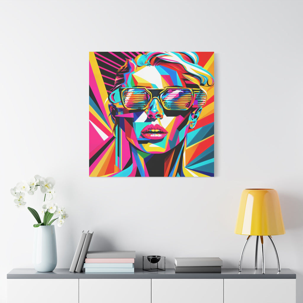City Voltage – Neon Pop Art Portrait Canvas Print