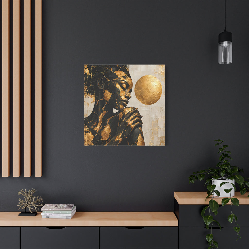 Held in Gold — Modern Black & Gold Woman Portrait