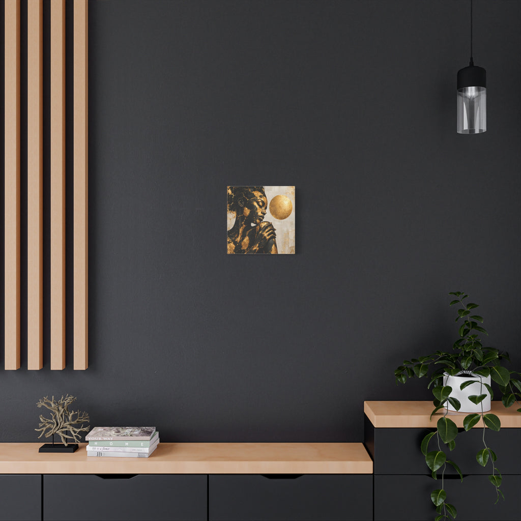 Held in Gold — Modern Black & Gold Woman Portrait