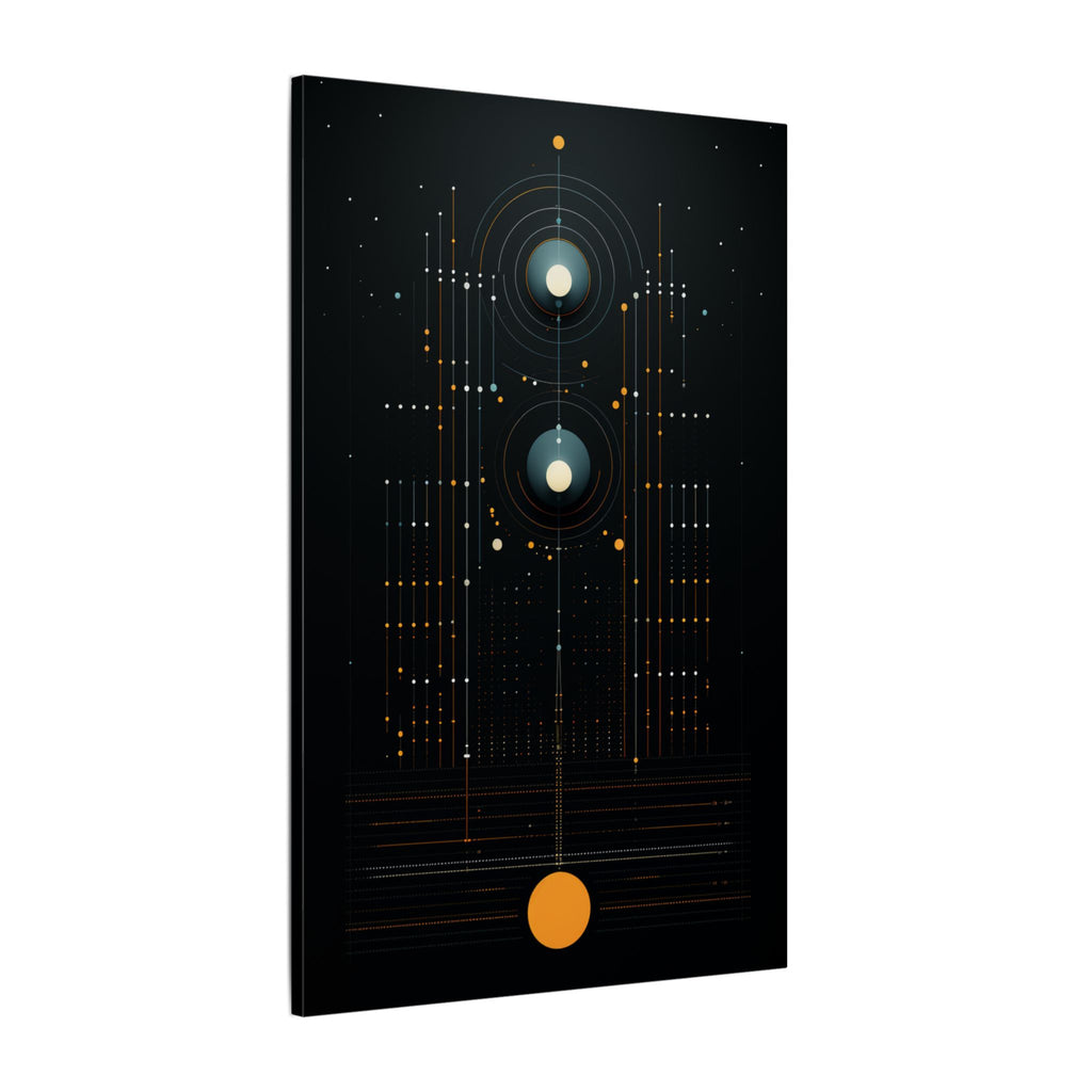Signal From the Infinite – Black Gold Celestial Geometric Canvas Print