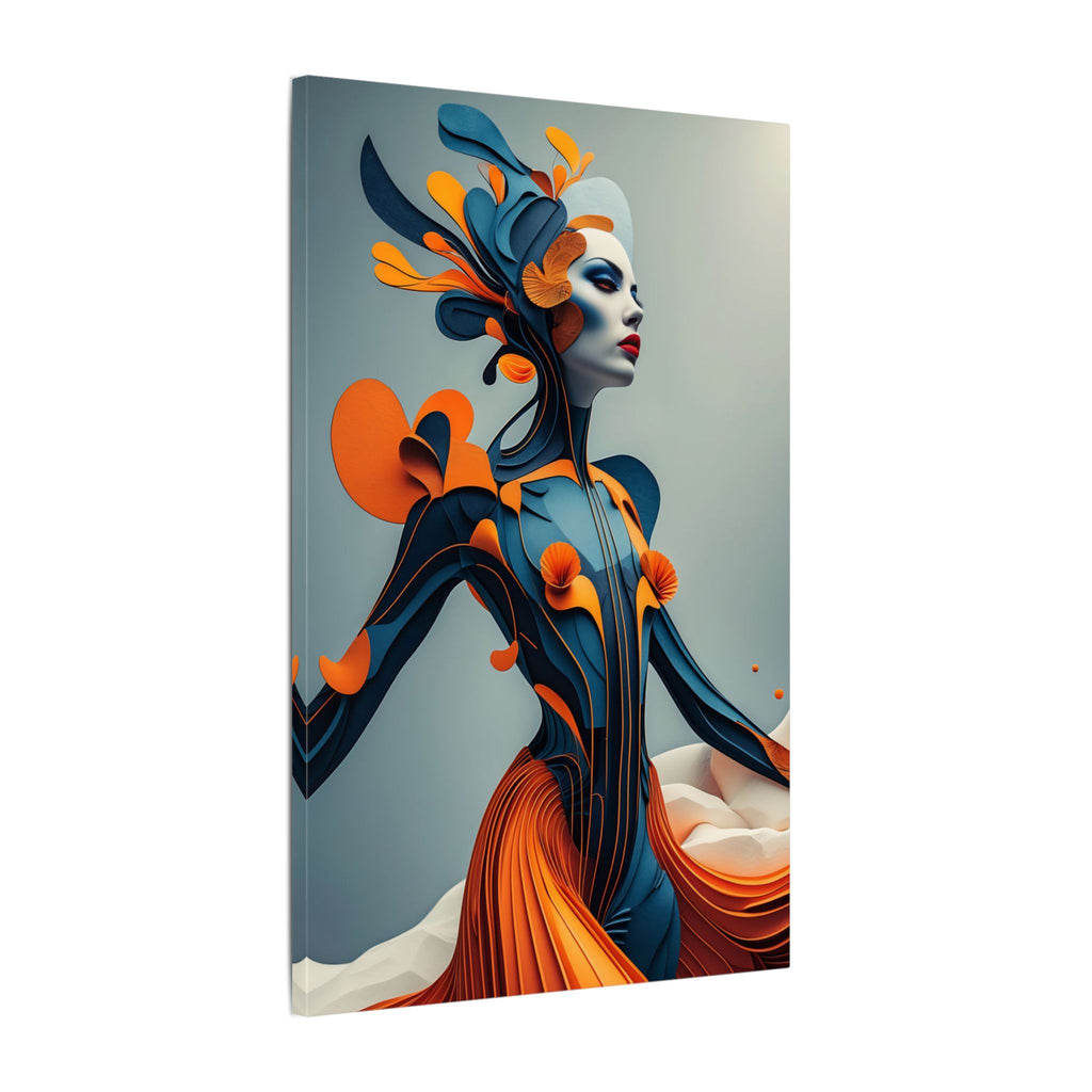 Dressed for Another World – Futuristic Fashion Portrait Canvas Print