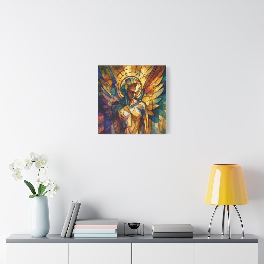 Grace in Full Color — Modern Stained Glass Angel Wall Art
