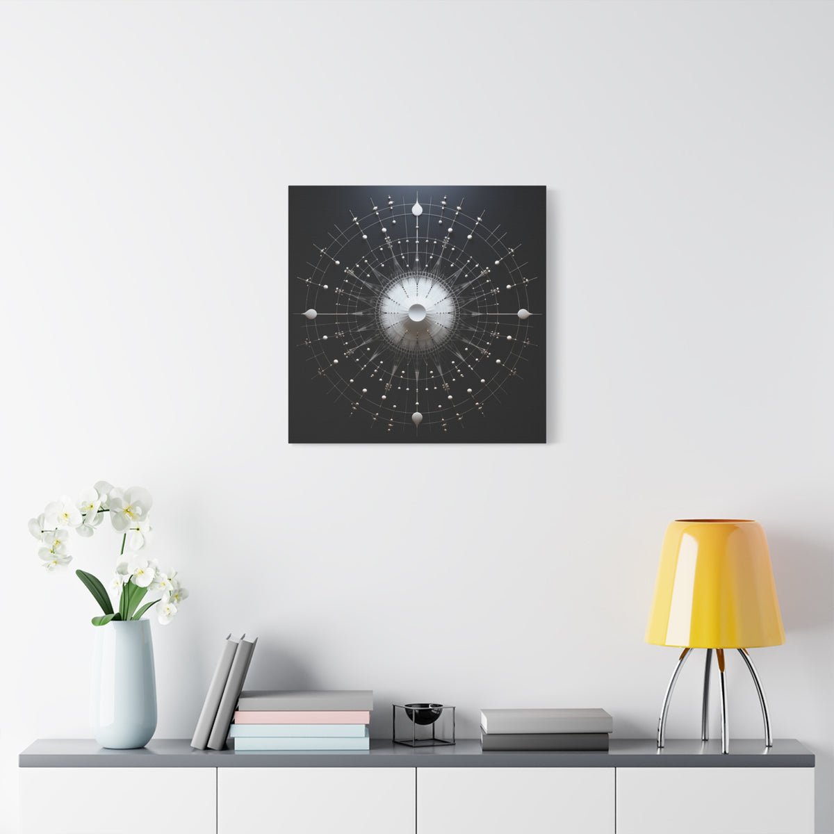 Celestial Measure — Monochrome Sacred Geometry Wall Art