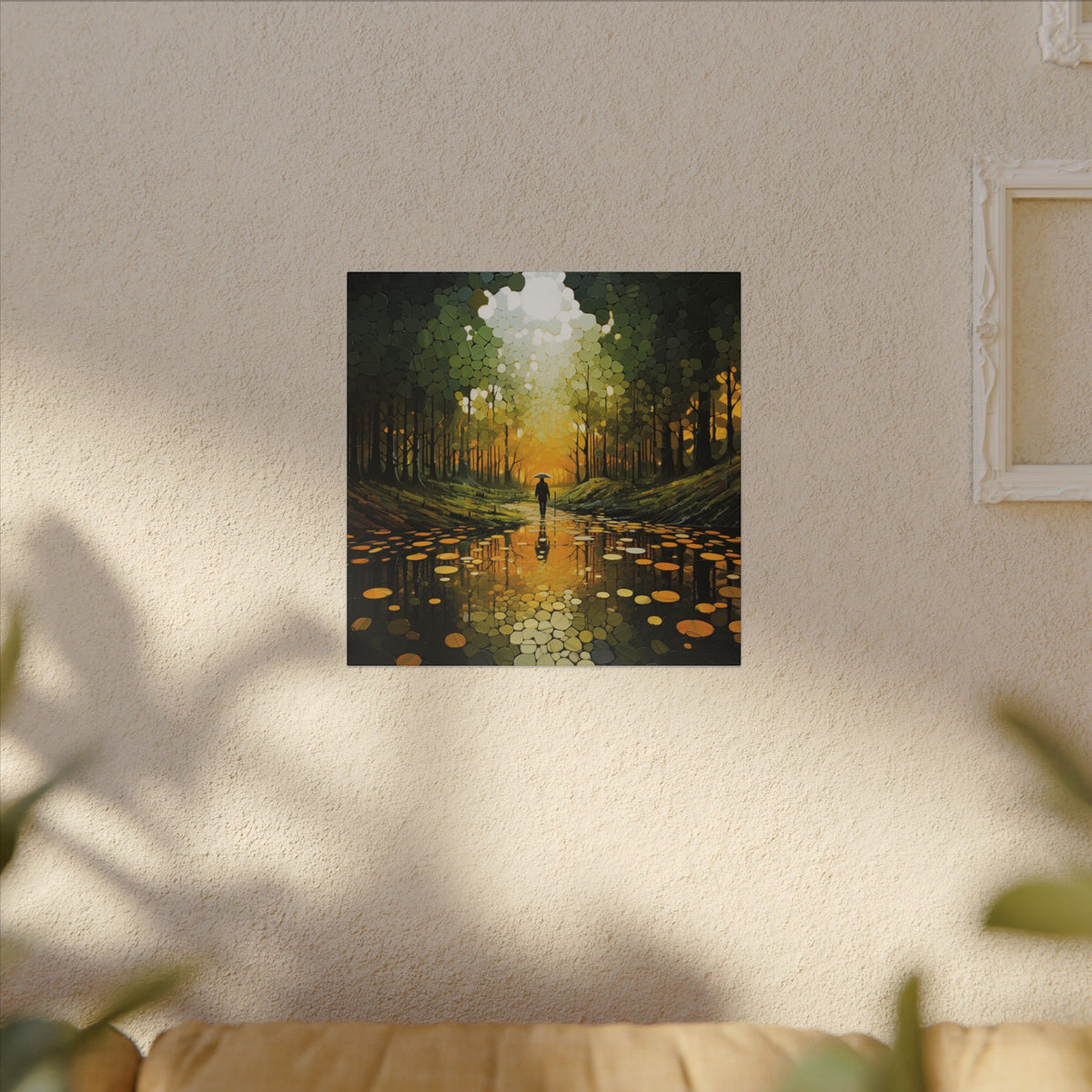 Into the Gold – Abstract Forest Landscape Canvas Print