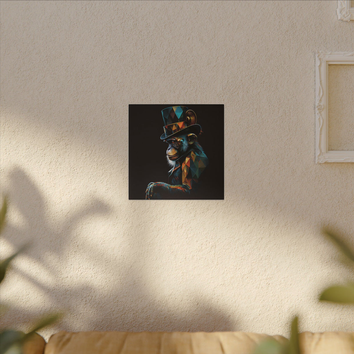 The Unusual Gentleman – Geometric Chimp Portrait Canvas Print