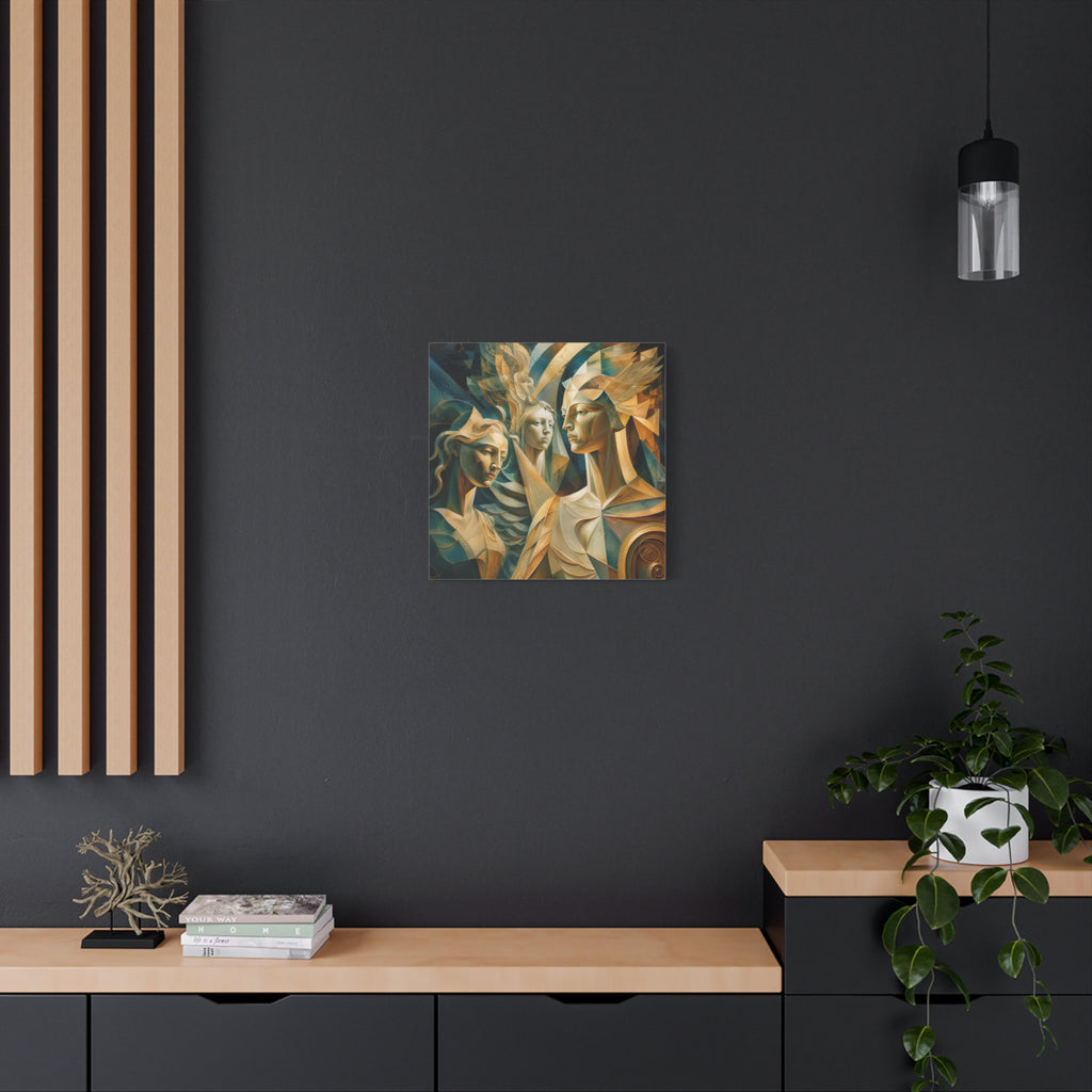 Chorus of Grace — Celestial Cubist Portrait Fine Art Print