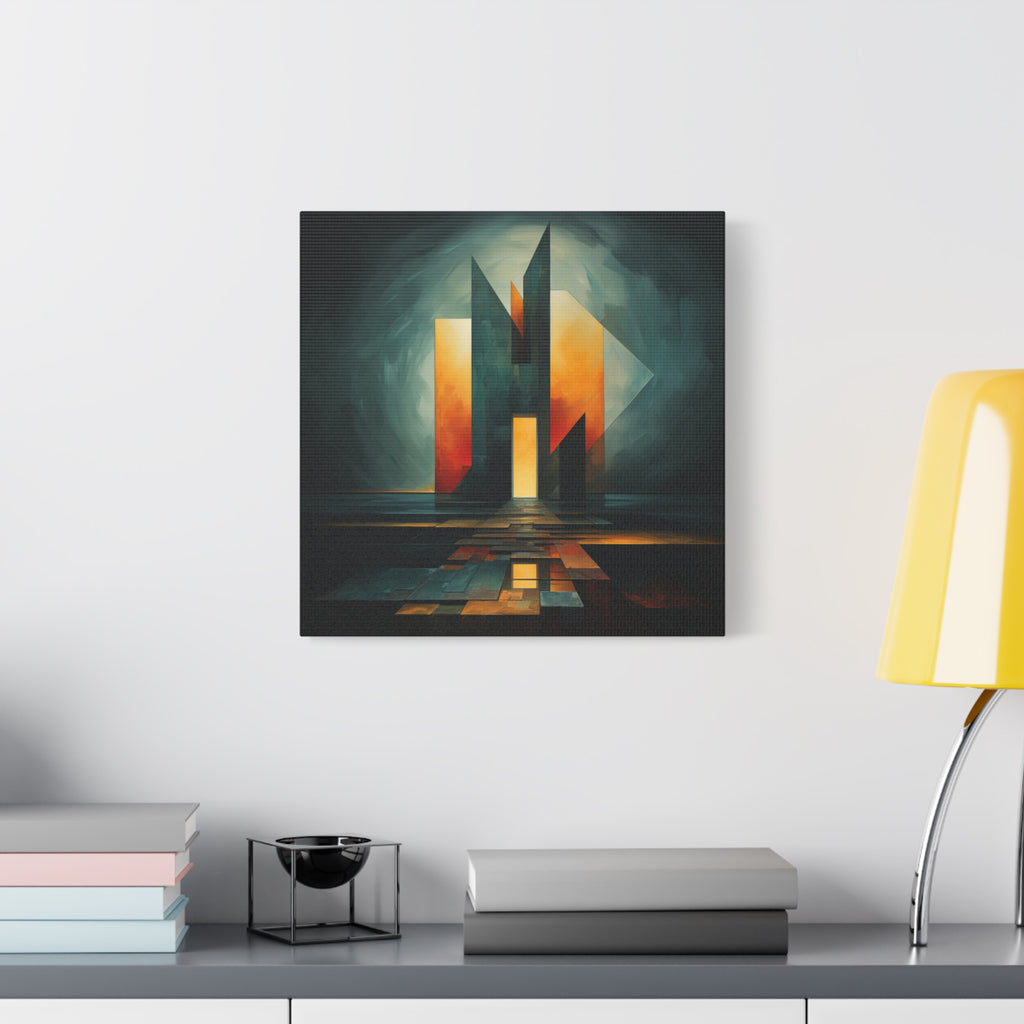 Temple of Arrival — Futuristic Architectural Abstract Wall Art