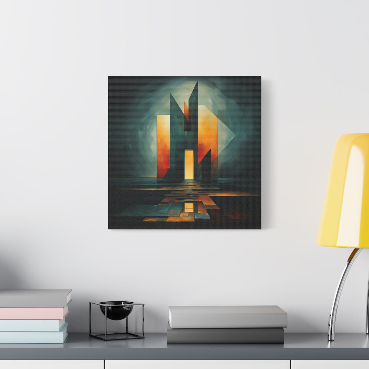 Temple of Arrival — Futuristic Architectural Abstract Wall Art
