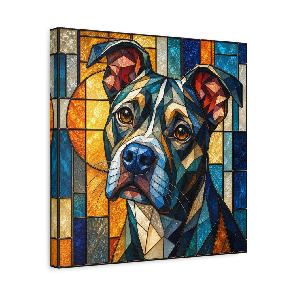 Heart of a Boxer — Stained Glass Dog Portrait Wall Art