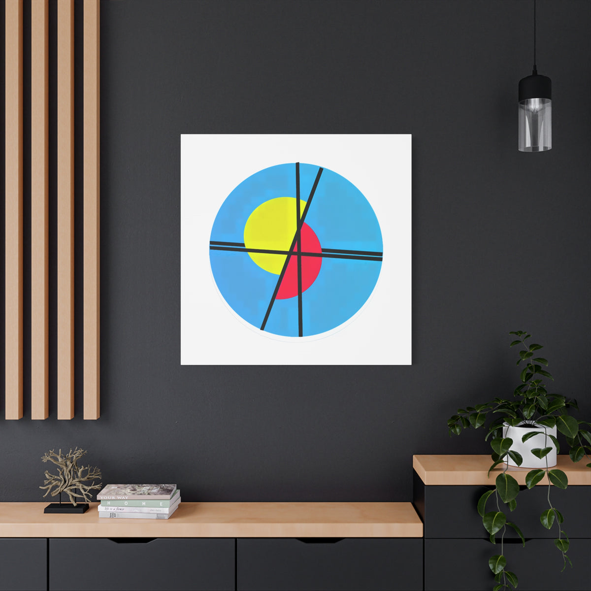 Primary Tension – Minimal Geometric Circle Canvas Print