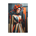 She Wore the Fire – Geometric Fashion Woman Canvas Print