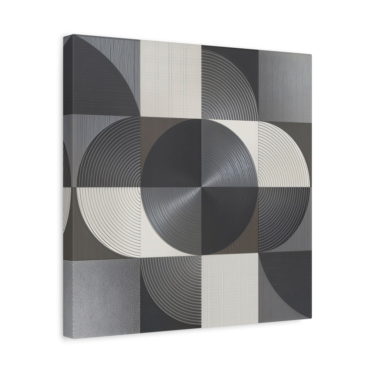 Measured Silence – Monochrome Geometric Circle Canvas Print