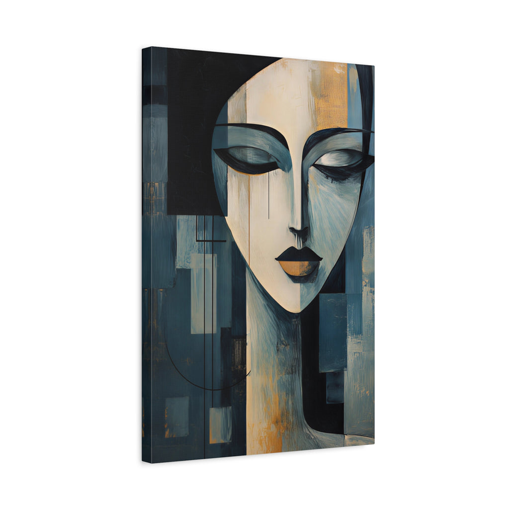The Quiet Between — Modern Cubist Woman Fine Art Print