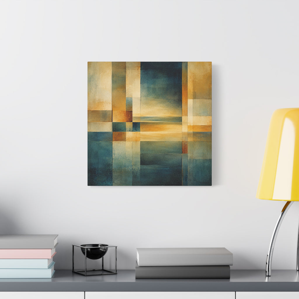 Between Water and Light — Geometric Horizon Abstract Fine Art Print
