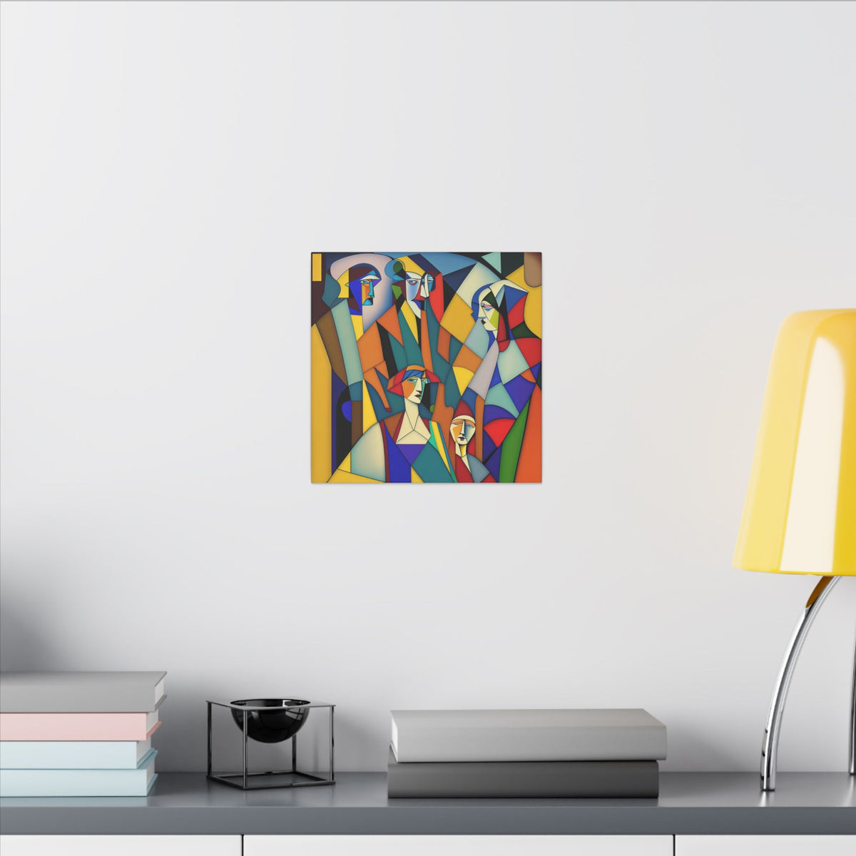 The Gathering of Selves – Colorful Geometric Figurative Canvas Print