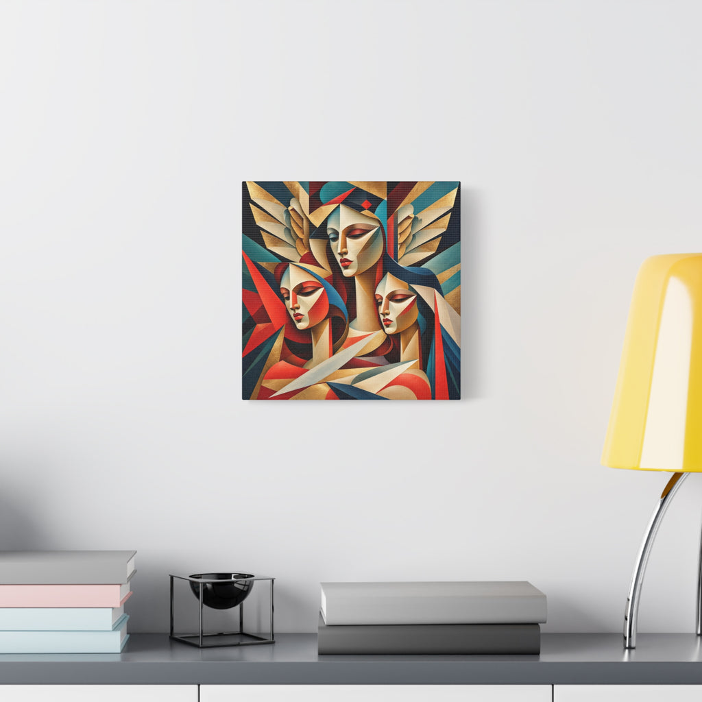 Triad of Grace — Art Deco Cubist Angel Fine Art Print