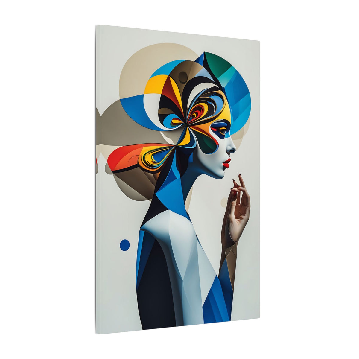 The Shape of Thought – Futurist Geometric Female Portrait Canvas Print