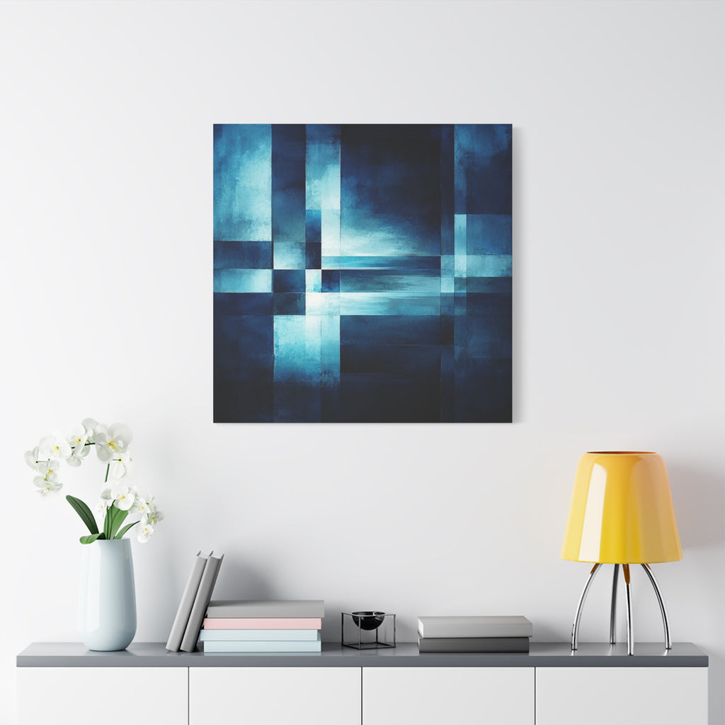 Blue Interval — Geometric Nocturne Abstract Fine Art Print