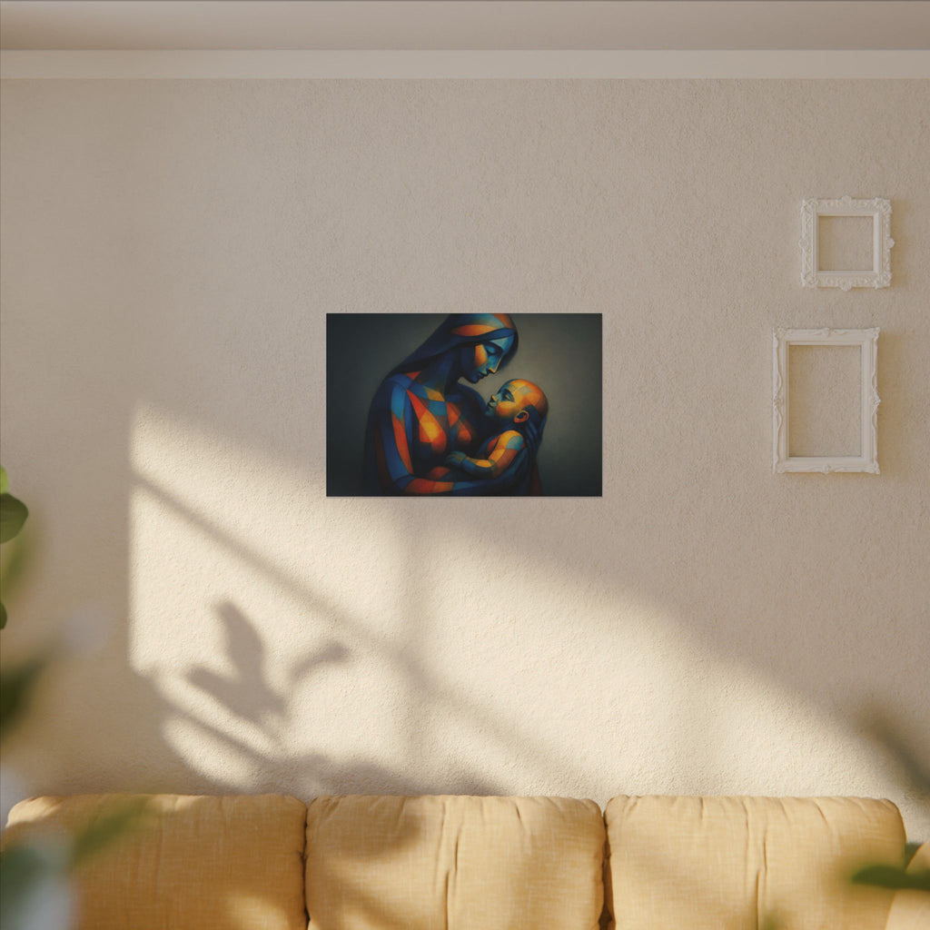 Held in Light – Abstract Mother and Child Canvas Print