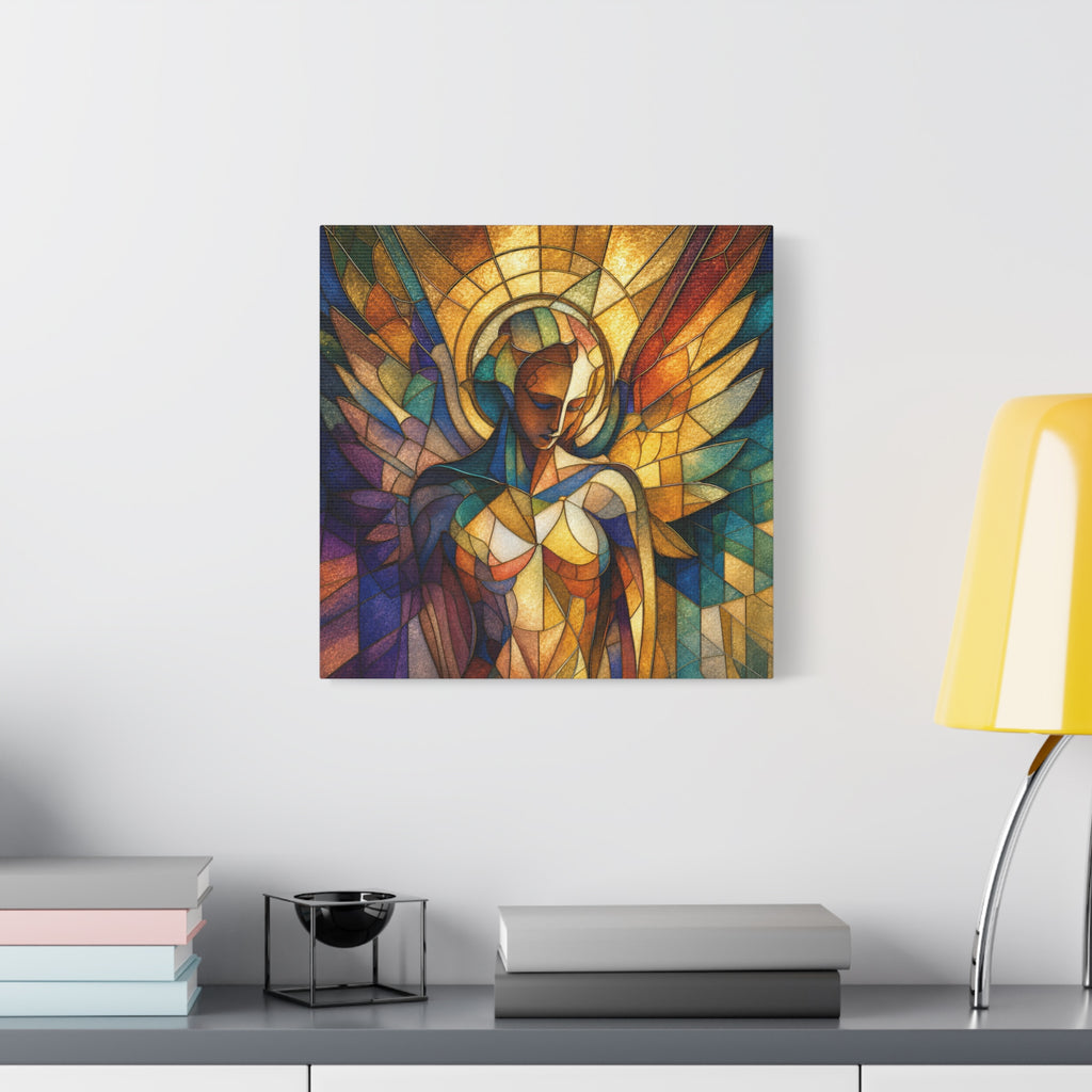 Grace in Full Color — Modern Stained Glass Angel Wall Art
