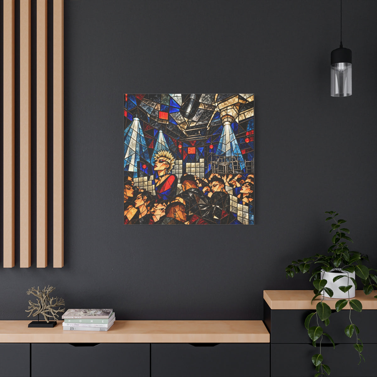 Feels Like #'s — Cubist Stained Glass Nightlife Fine Art Print