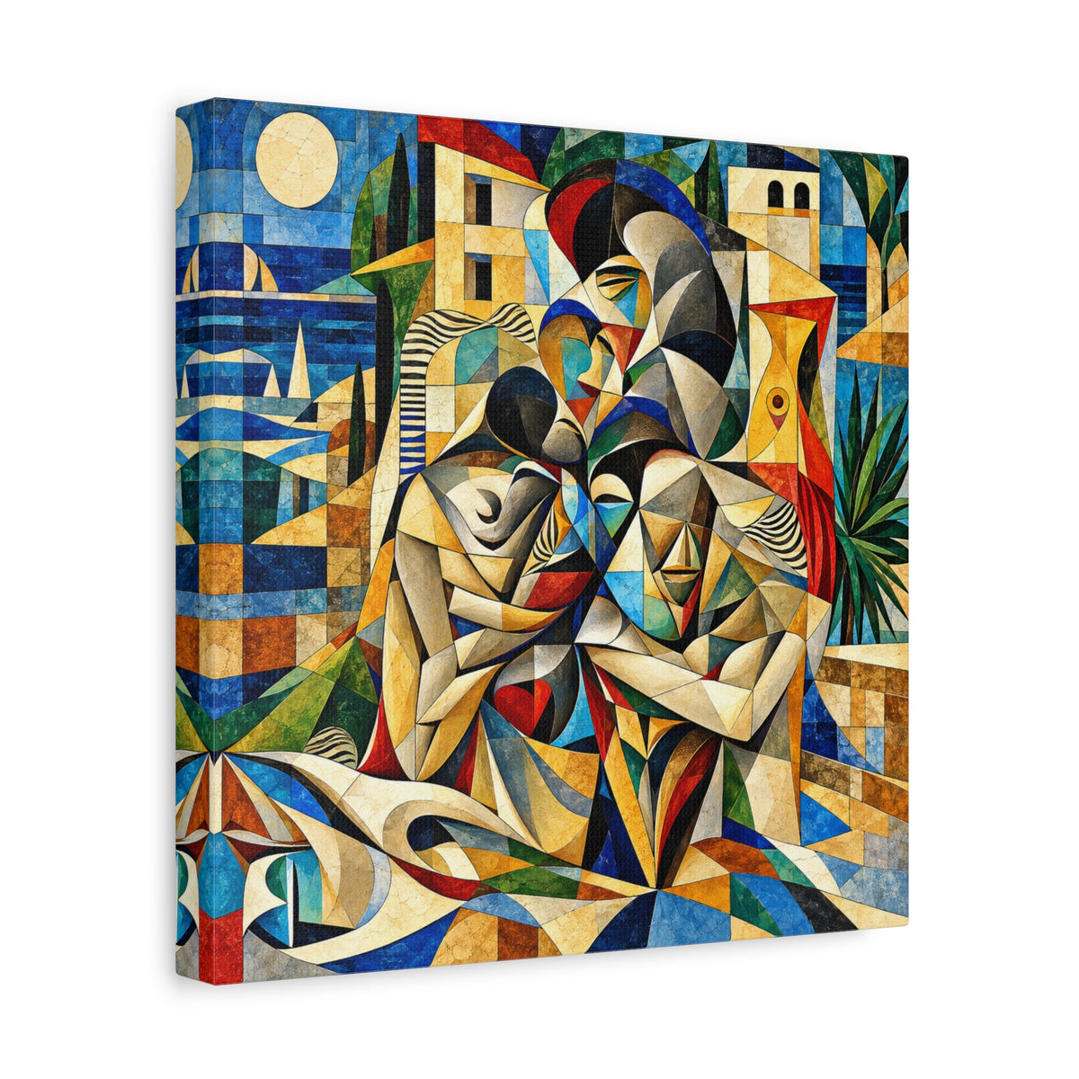 Held Between Tides — Cubist Family & Coastal Fine Art Print