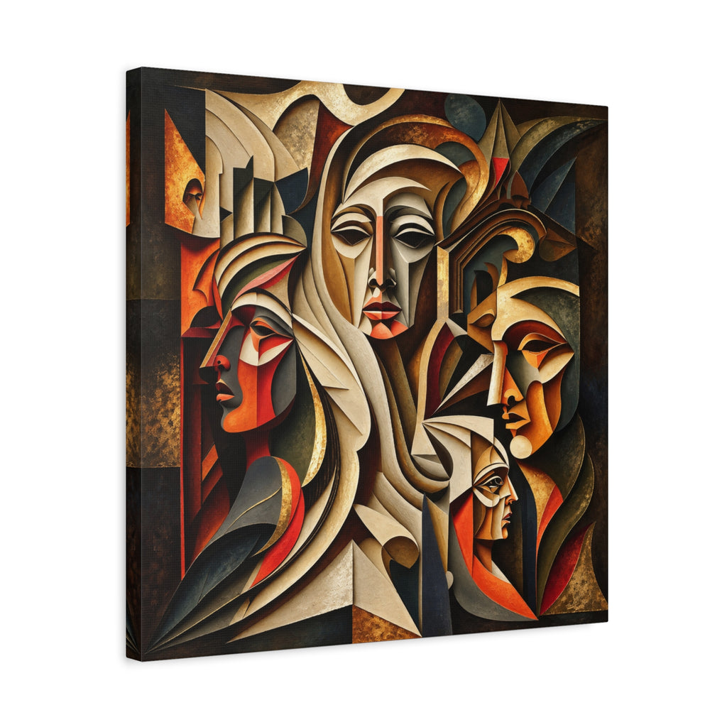 Ancestral Protectors | Cubist Spiritual Wall Art