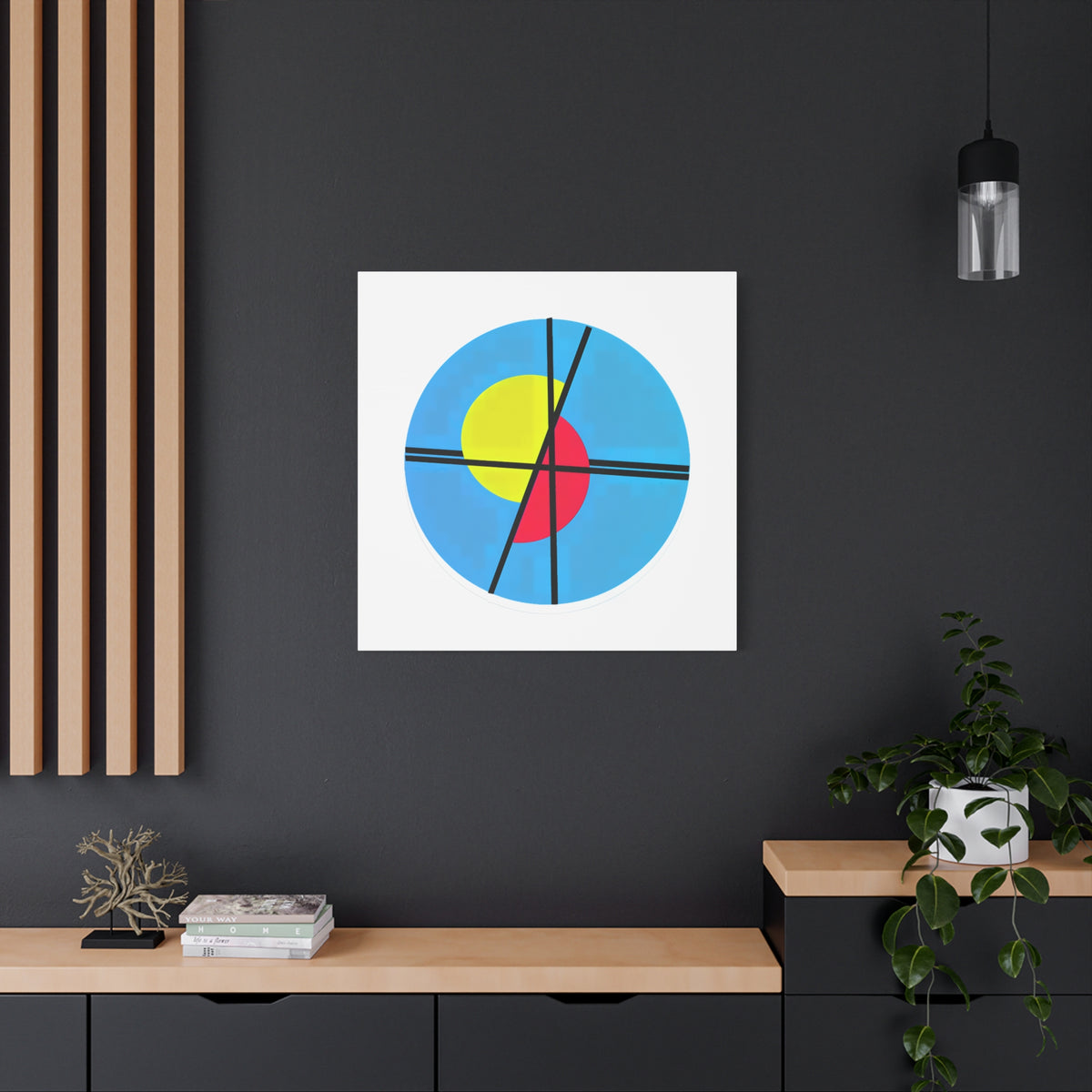 Primary Tension – Minimal Geometric Circle Canvas Print