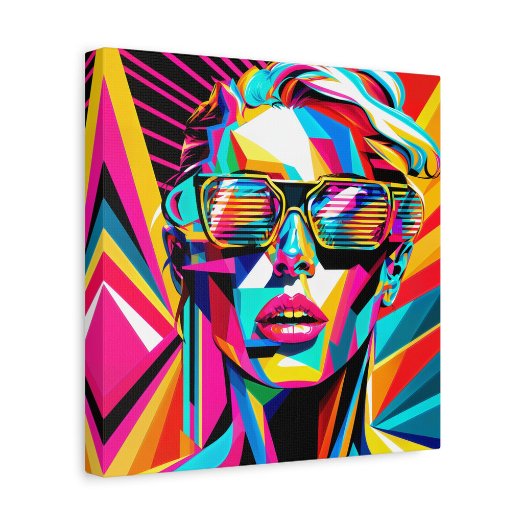 City Voltage – Neon Pop Art Portrait Canvas Print
