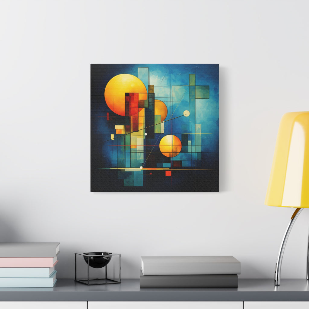 Solar Blueprint – Geometric Abstract Sun Canvas Print