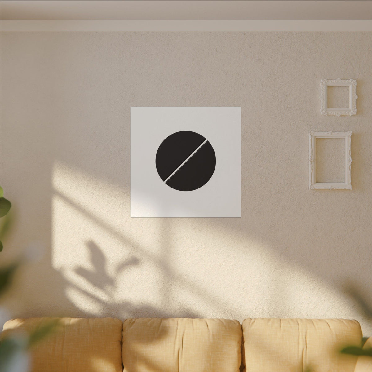 The Line Between – Minimalist Geometric Circle Canvas Print