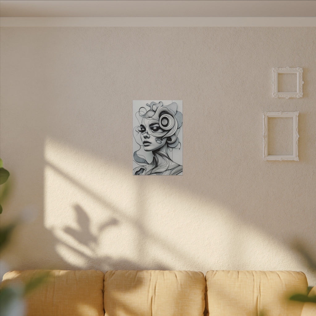 The Architecture of Thought – Black and White Surreal Portrait Canvas Print