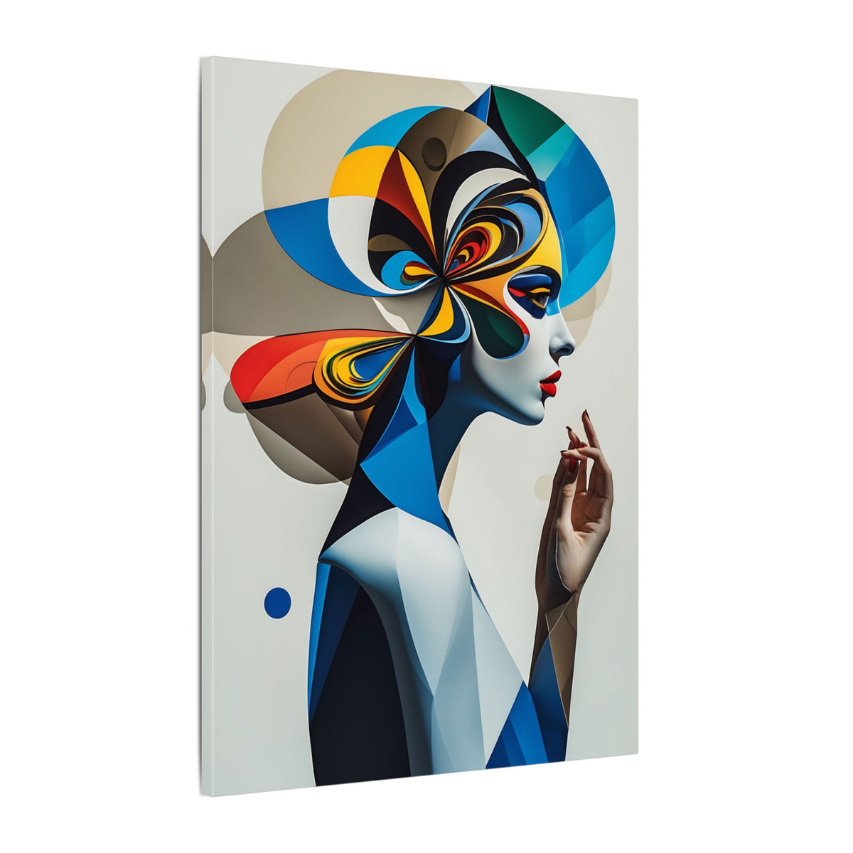 The Shape of Thought – Futurist Geometric Female Portrait Canvas Print