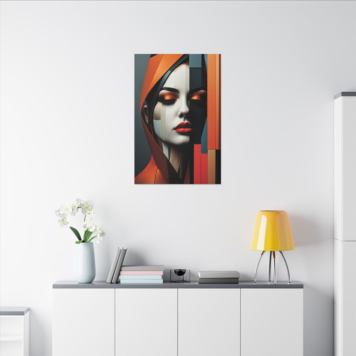 Becoming Art – Geometric Female Portrait Canvas Print