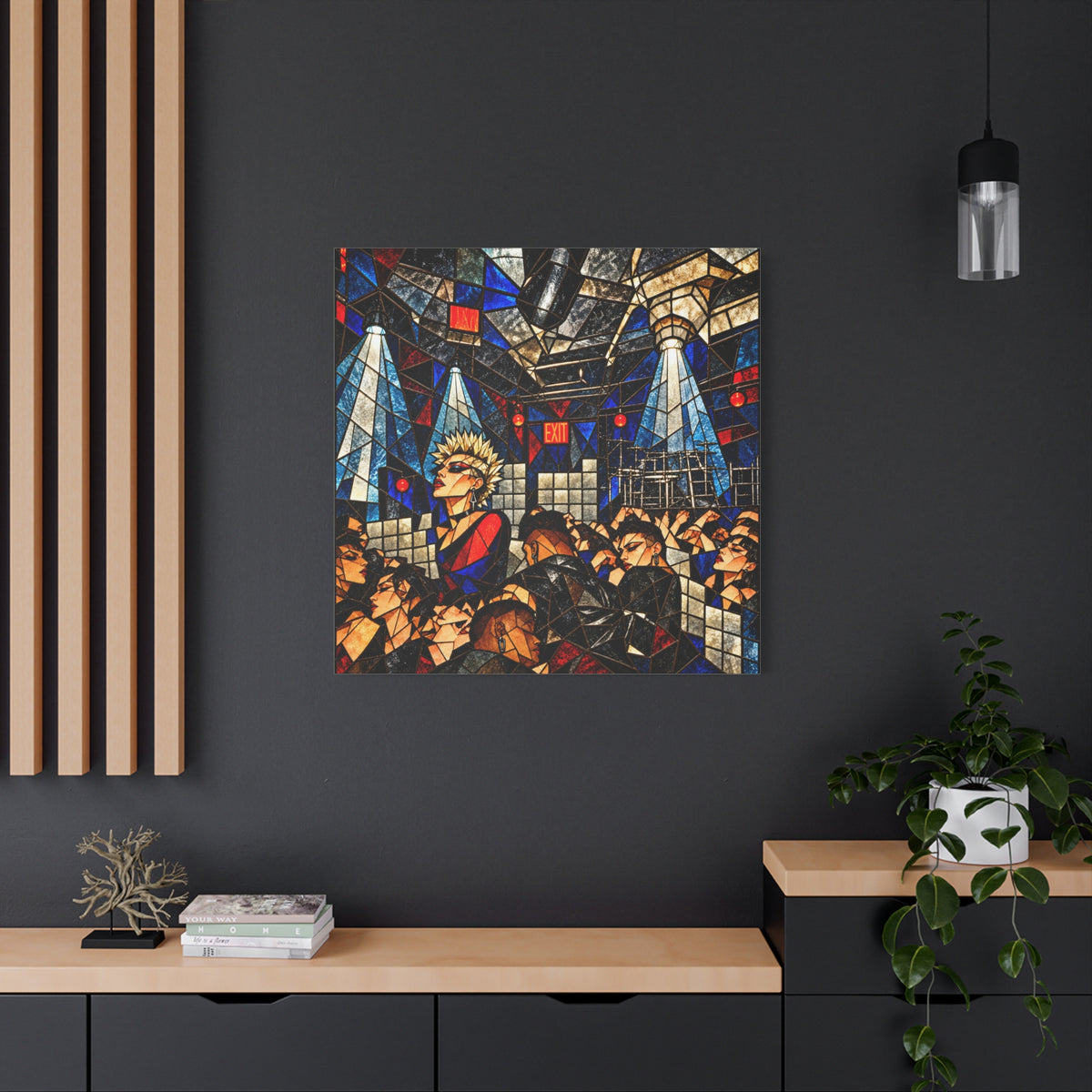Feels Like #'s — Cubist Stained Glass Nightlife Fine Art Print