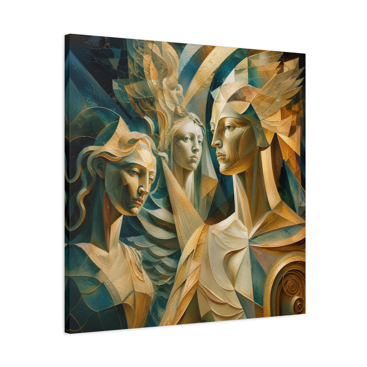 Chorus of Grace — Celestial Cubist Portrait Fine Art Print