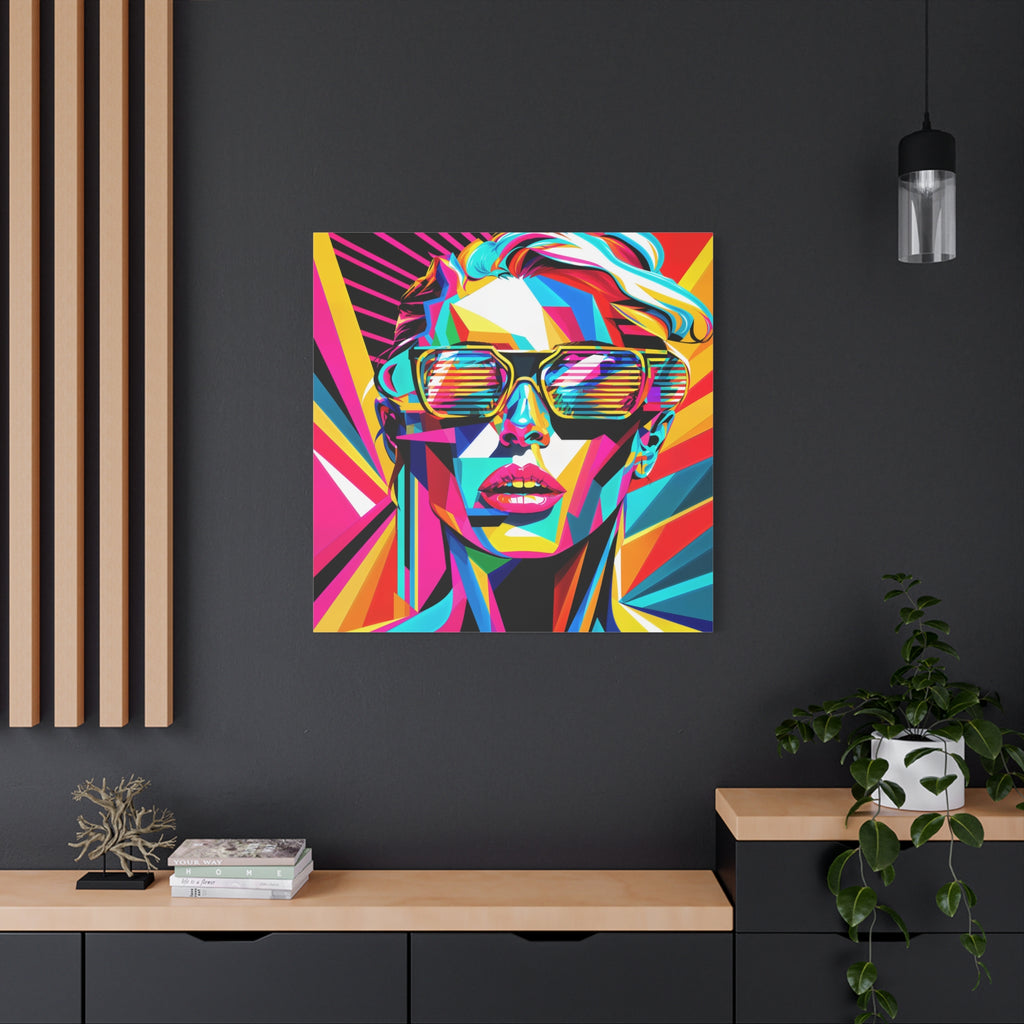 City Voltage – Neon Pop Art Portrait Canvas Print