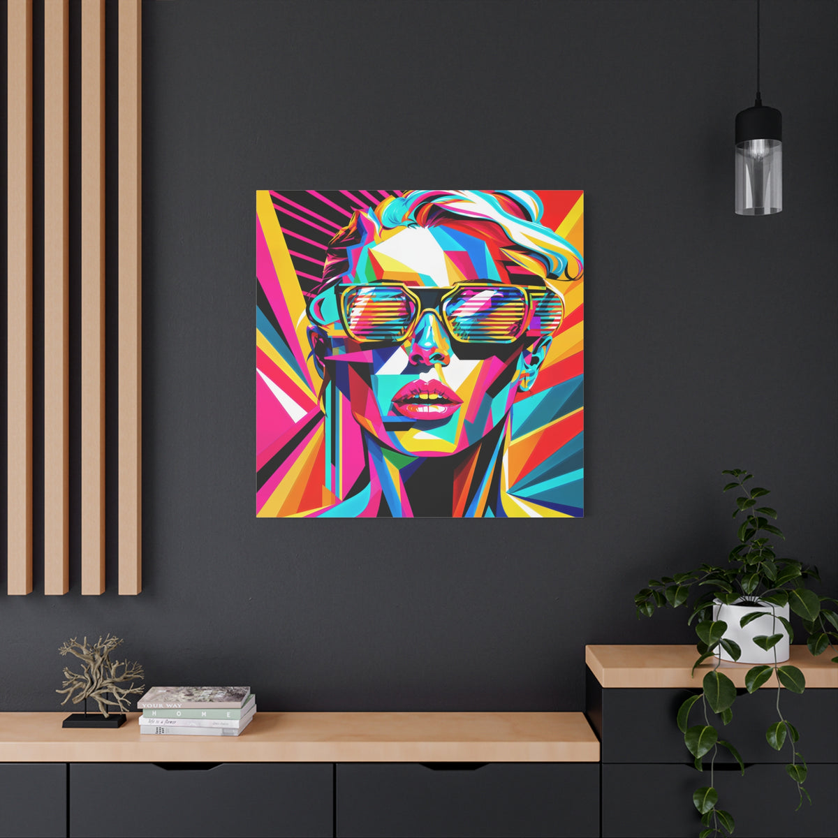 City Voltage – Neon Pop Art Portrait Canvas Print