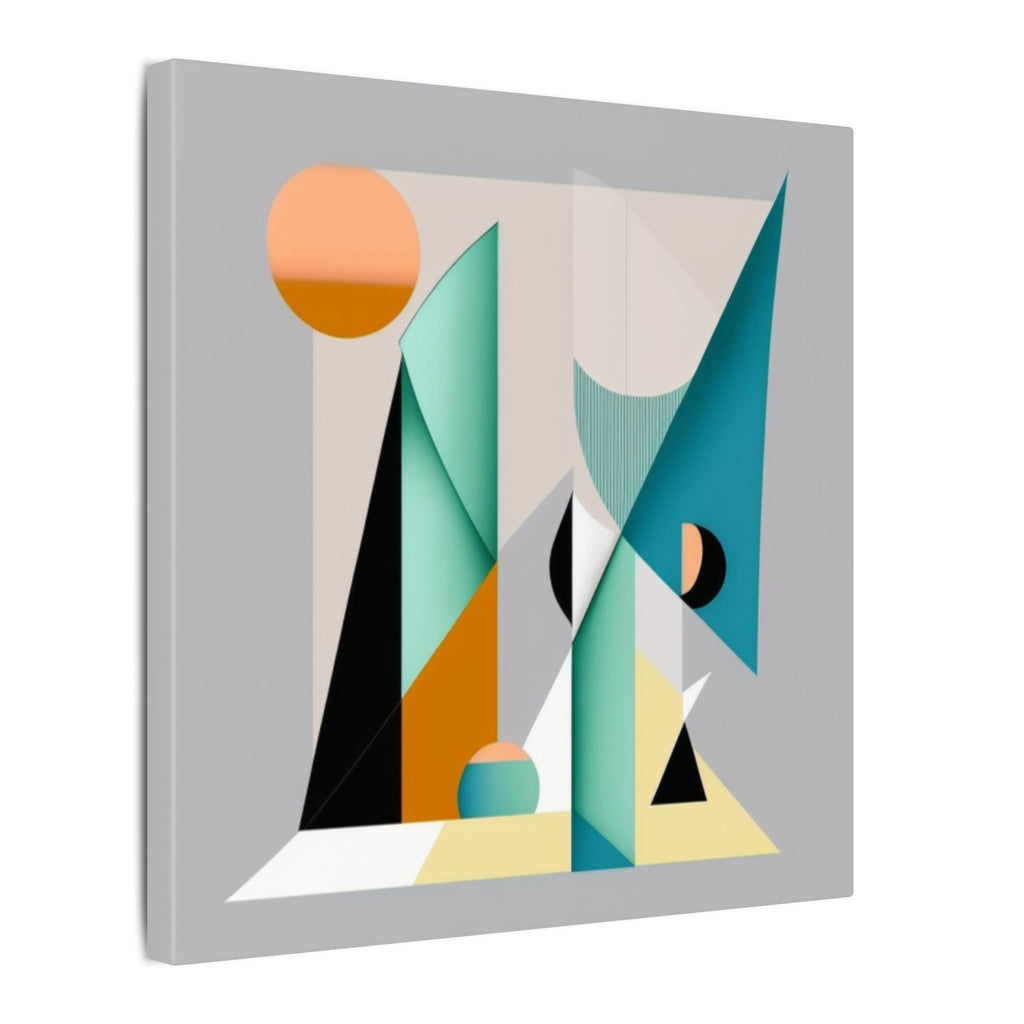 Geometry at Dusk – Teal Orange Geometric Abstract Canvas Print
