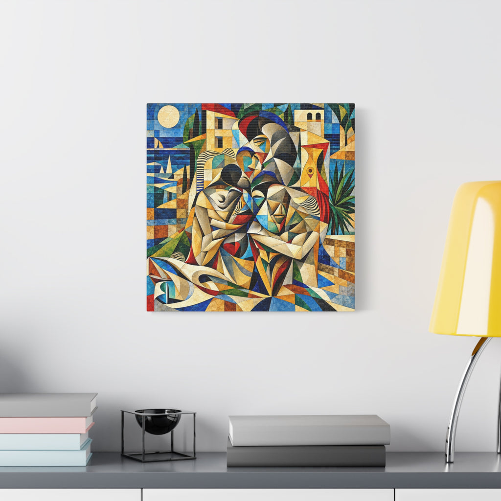 Held Between Tides — Cubist Family & Coastal Fine Art Print